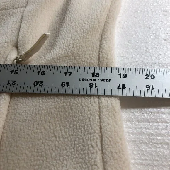 Merona Womens  Size L Full Zip Knit Sweater Jacket Fleece Ivory White Coat - Picture 8 of 12